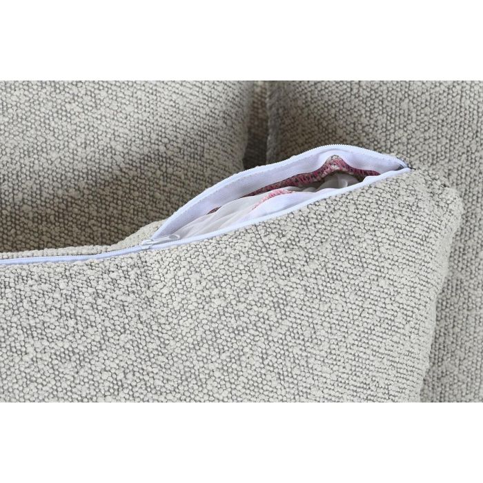 DKD Home Decor Sofá Moderno Modular de Poliéster y Madera, Blanco Roto 250x241x66 cm, Asiento 40 cm 4