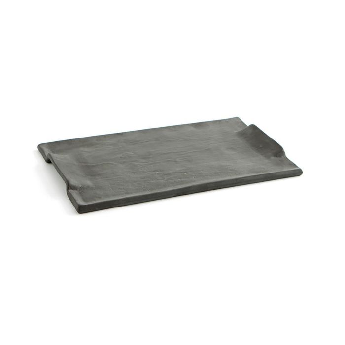 Quid Bandeja Rectangular Mineral Gres Cerámica Negro Texturizado 30x18 cm 1 Quid Bandeja Rectangular Mineral Gres Cerámica Negro Texturizado 30x18 cm 1