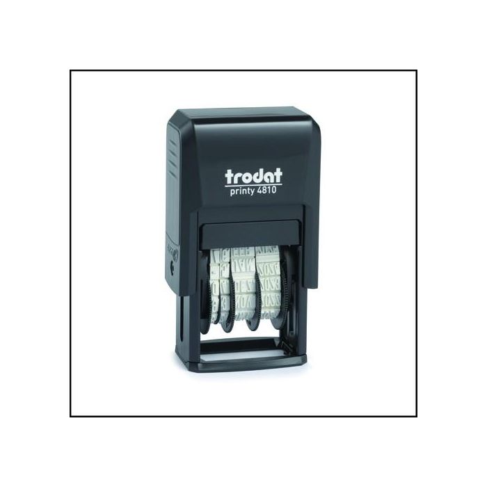 Trodat 4810 Sello de Fecha Autoentintado Printy DE Caucho 3.8x21mm Negro con Cojín Negro
