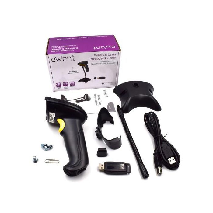 Ewent EW3430 Lector de Códigos de Barras Portátil 1D Inalámbrico, Resistente a Golpes, Negro 7