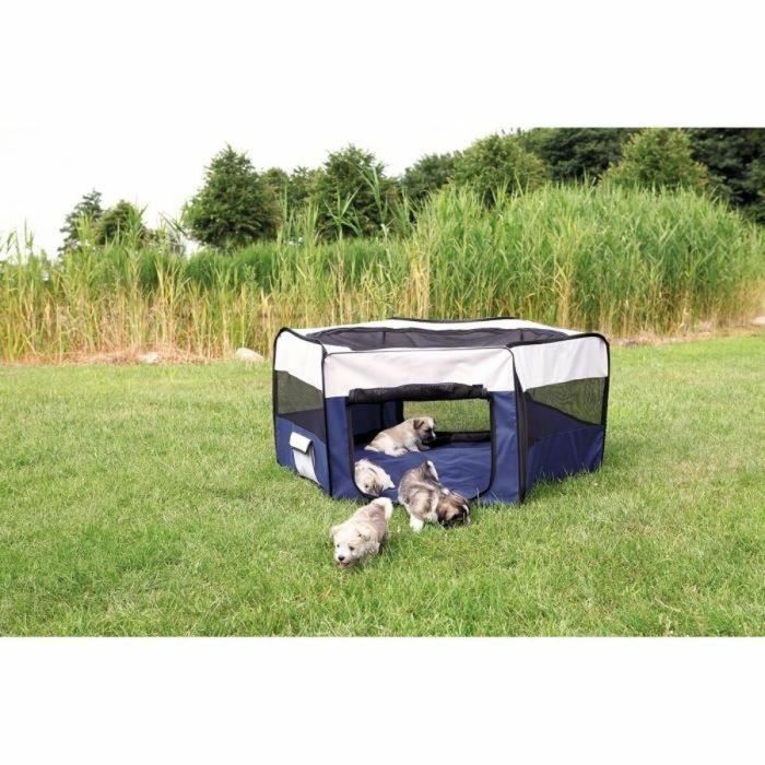 Trixie 4011905640549 Corredero para conejos y cachorros 130 x 55 cm azul/gris 1