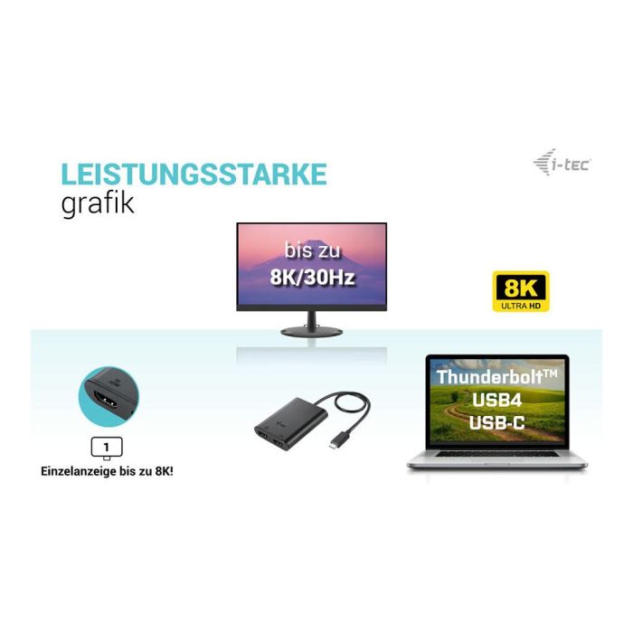 Adaptador HDMI i-Tec C31DUAL4K60HDMI Negro