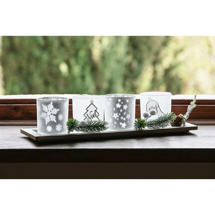 Portavela Navidad Tradicional DKD Home Decor Rojo Blanco 9 x 13.5 x 40 cm Set de 5 (2 Unidades) 4