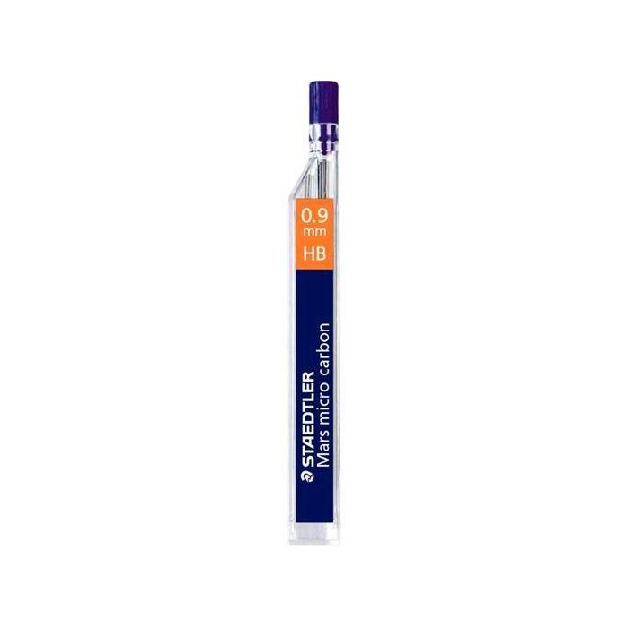 Staedtler Minas Mars Micro Carbono 0.9 mm HB para Portaminas, Alta Resistencia, Trazos Intensos, Estuche 12 Unidades (12 Unidades)