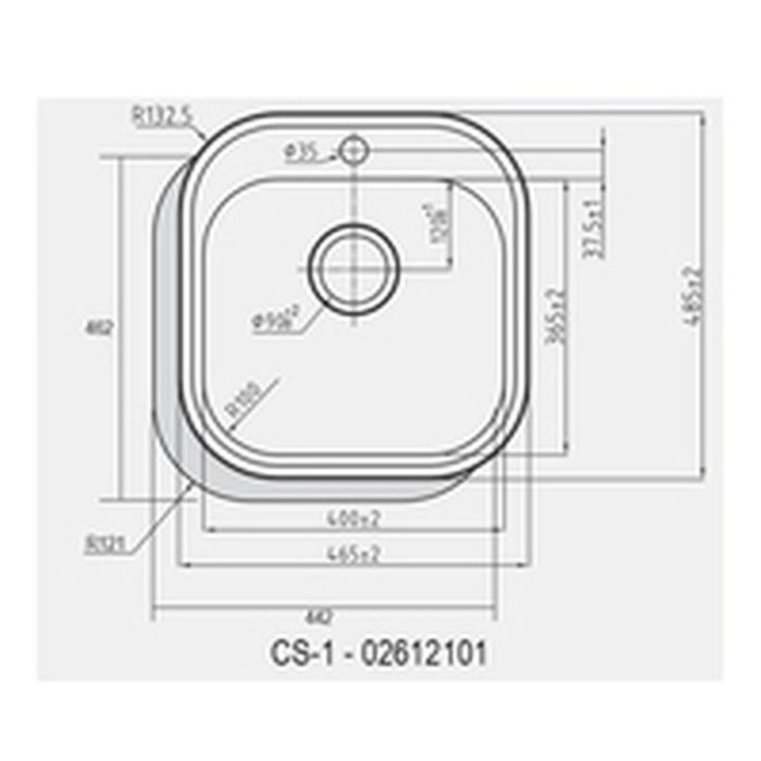 Fregadero de Un Seno Cata CS-1 Plata 1