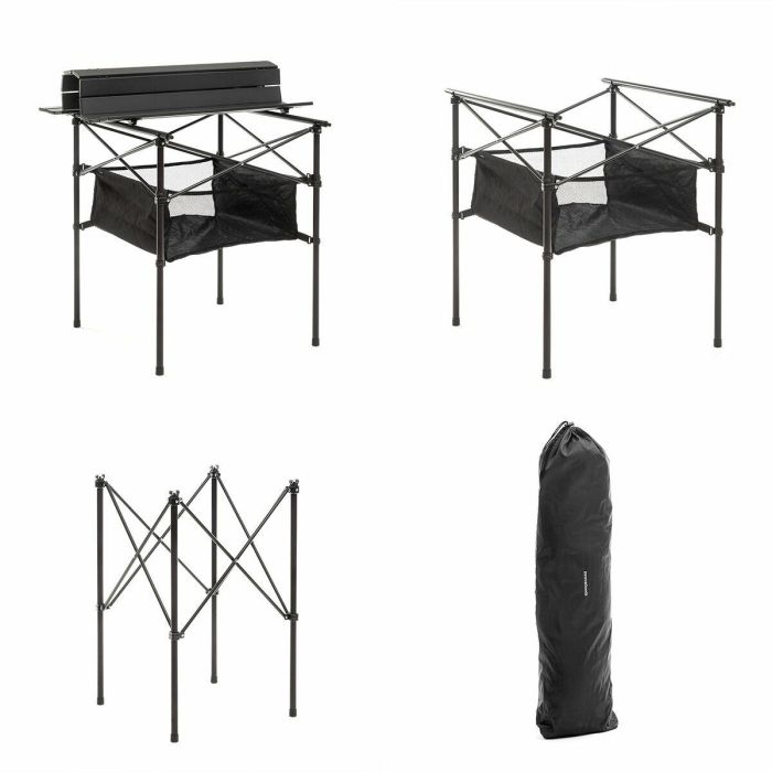 Mesa de Camping Plegable con Cesta y Funda Folble InnovaGoods 11 Mesa de Camping Plegable con Cesta y Funda Folble InnovaGoods 11