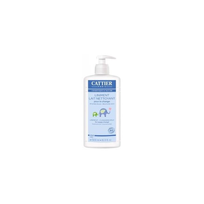 CATTIER Linimento para el Cambio de Pañal Bebé 500ml - Limpia, Calma Irritaciones y Previene Rojeces con Aceite de Almendra Dulce