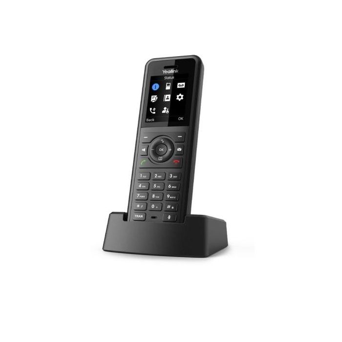 Yealink W57R Teléfono IP Inalámbrico Negro Resistente a Golpes, Polvo y Salpicaduras para Escritorio, 40h Conversación