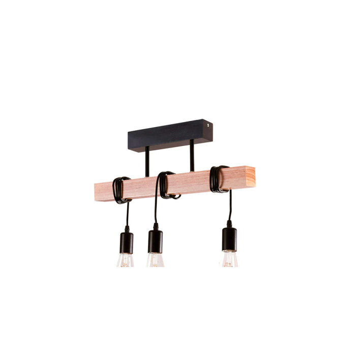 Lámpara Colgante Madera y Metal Bianca SKD-P6000-3 Estilo Nórdico Lámpara Colgante Madera y Metal Bianca SKD-P6000-3 Estilo Nórdico