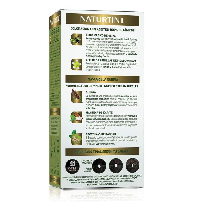 Naturtint Tinte sin Amoniaco #4N Castaño Natural 170 ml 2