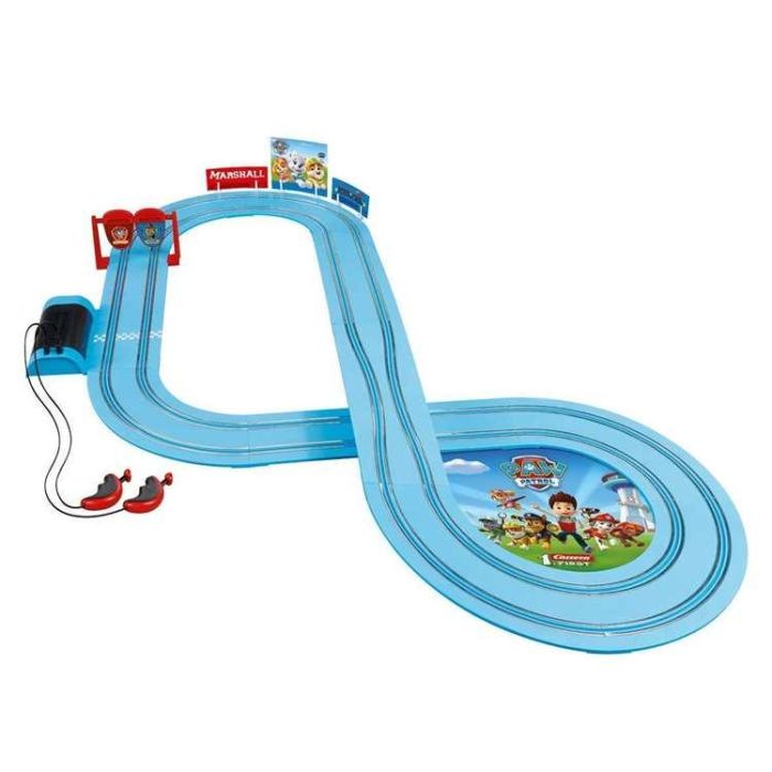Pista carrera paw patrol, incluye 2 coches (chase y marshall) 2,4 metros 3 Pista carrera paw patrol, incluye 2 coches (chase y marshall) 2,4 metros 3
