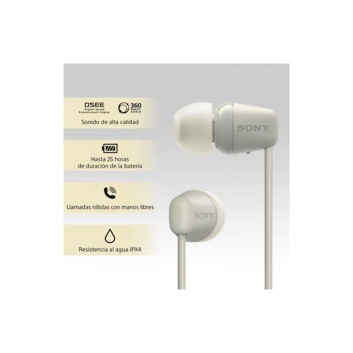 Auriculares Bluetooth Sony WI-C100 Beige 3 Auriculares Bluetooth Sony WI-C100 Beige 3
