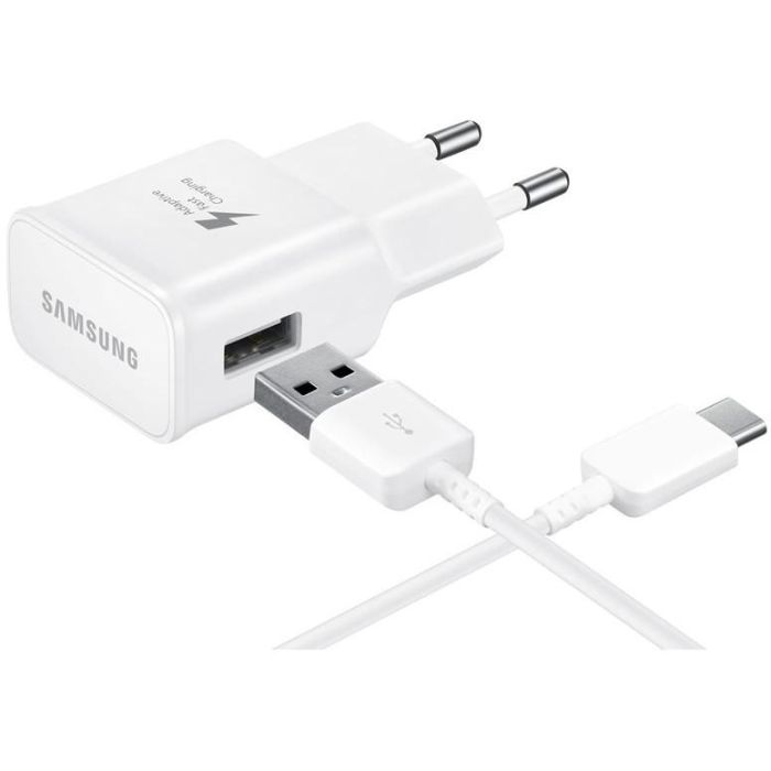 Samsung EP-TA20 Cargador Rápido 15W con Cable USB Tipo-C 1.5m Blanco para Móviles y Tablets