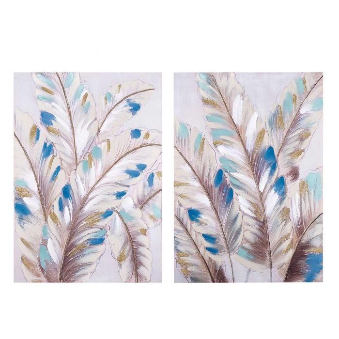 Cuadro Pluma Óleo Lienzo Giftdecor 70x100 cm - Estampado Plumas (2 Unidades) Cuadro Pluma Óleo Lienzo Giftdecor 70x100 cm - Estampado Plumas (2 Unidades)