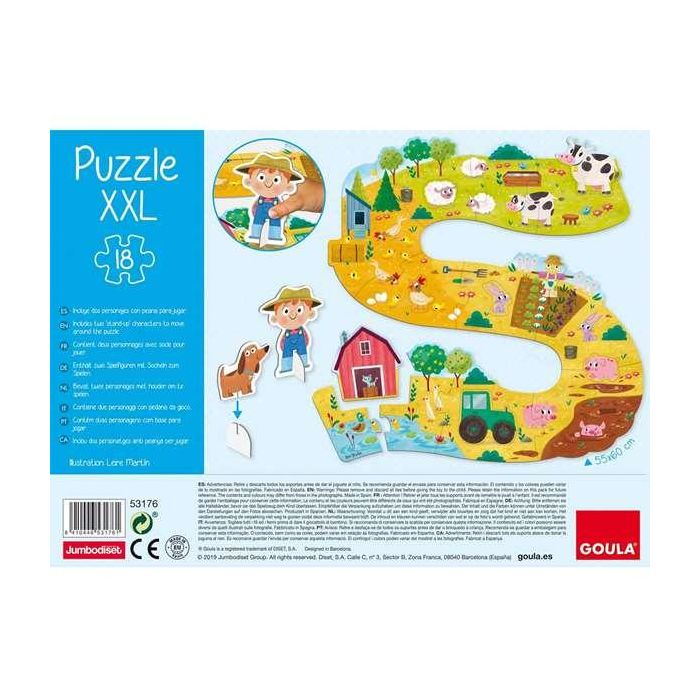 Goula Puzzle XXL Granja 53176 con 17 Piezas y Figuras para Niños +3 Años 3