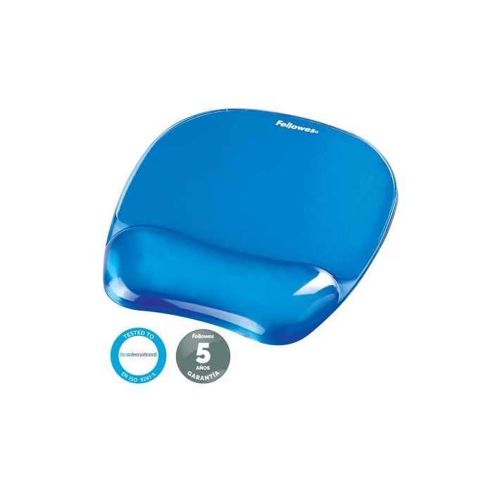 Fellowes Alfombrilla con Reposamuñecas de Gel, Color Azul
