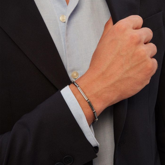 Pulsera Hombre Breil TJ3639 Plata de ley 925 Negro 1 Pulsera Hombre Breil TJ3639 Plata de ley 925 Negro 1