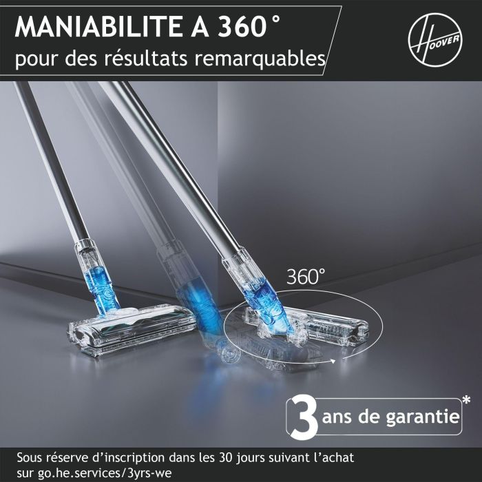 Aspiradora escoba inalámbrica - HOOVER HF410P - 190 W de potencia - 30 minutos de autonomía - Depósito de polvo de 0,7 L - Negra 1 Aspiradora escoba inalámbrica - HOOVER HF410P - 190 W de potencia - 30 minutos de autonomía - Depósito de polvo de 0,7 L - Negra 1