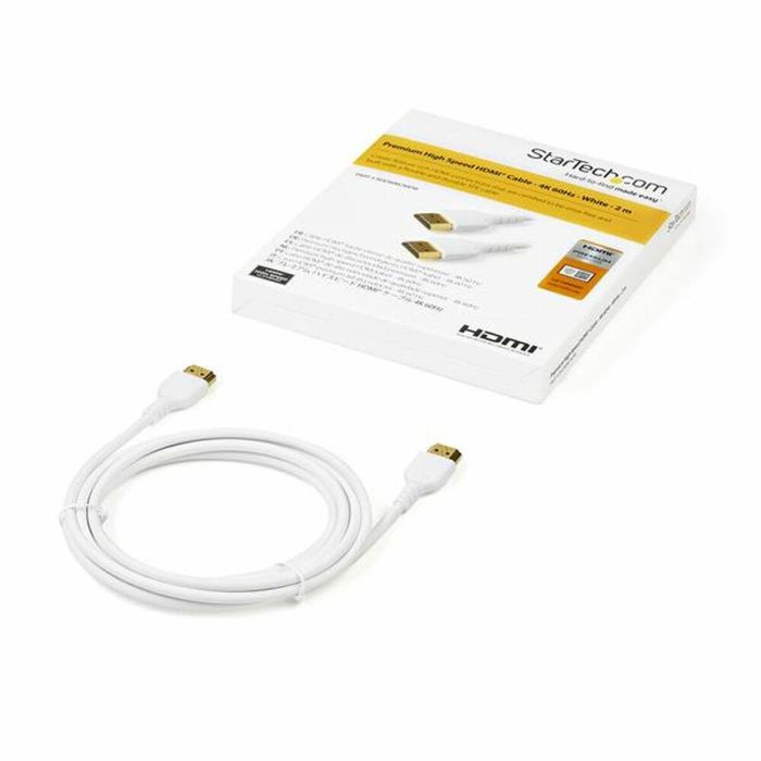 Cable HDMI Startech RHDMM2MPW 4K Ultra HD Blanco (2 m) 1 Cable HDMI Startech RHDMM2MPW 4K Ultra HD Blanco (2 m) 1
