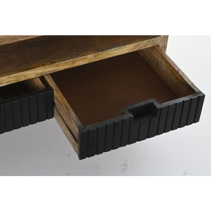 DKD Home Decor Mesa Centro Mango y Metal Negro Marron Claro 120 x 60 x 45 cm 3