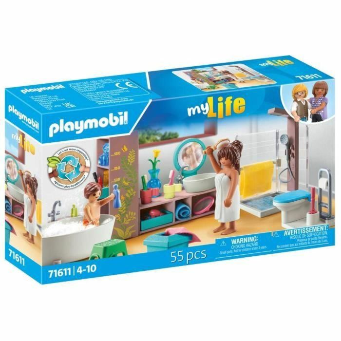 Playset Playmobil 71611 - Bathroom bathtub 55 Piezas 3