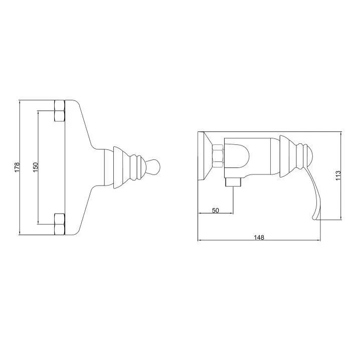 Edouard Rousseau Mezclador de ducha BYRON cromado Cartucho Cerámica Ø 4 cm Latón Distancia 15 cm 1