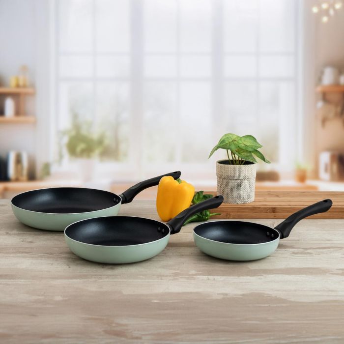 Set 3 Sartenes Aluminio Estampado Tropic Quid 18-22-26 cm 1 Set 3 Sartenes Aluminio Estampado Tropic Quid 18-22-26 cm 1
