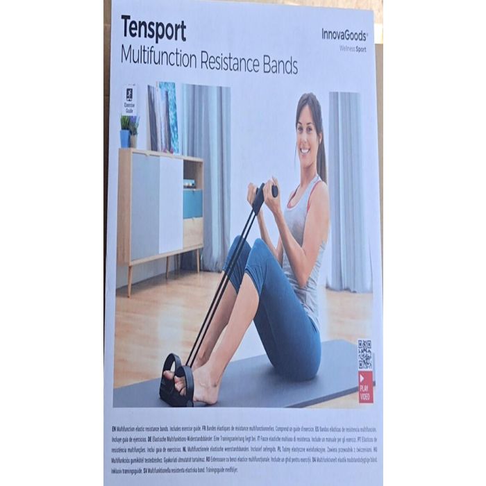 Bandas Elásticas de Resistencia Multifunción con Guía de Ejercicios Tensport InnovaGoods 1 Bandas Elásticas de Resistencia Multifunción con Guía de Ejercicios Tensport InnovaGoods 1