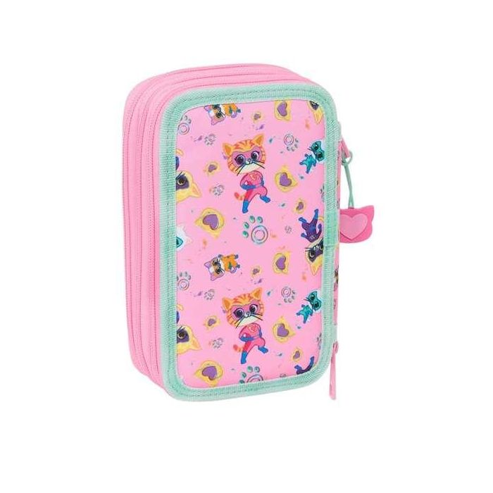 Plumier Triple SuperKitties Rosa Turquesa 12,5 x 19,5 x 5,5 cm 37 Piezas 1