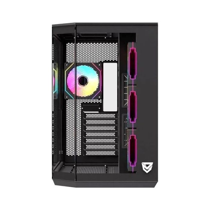Nfortec Caja Ordenador Gaming Pulsar ATX Semitorre con Panel Cristal Templado y Ventiladores A-RGB 3