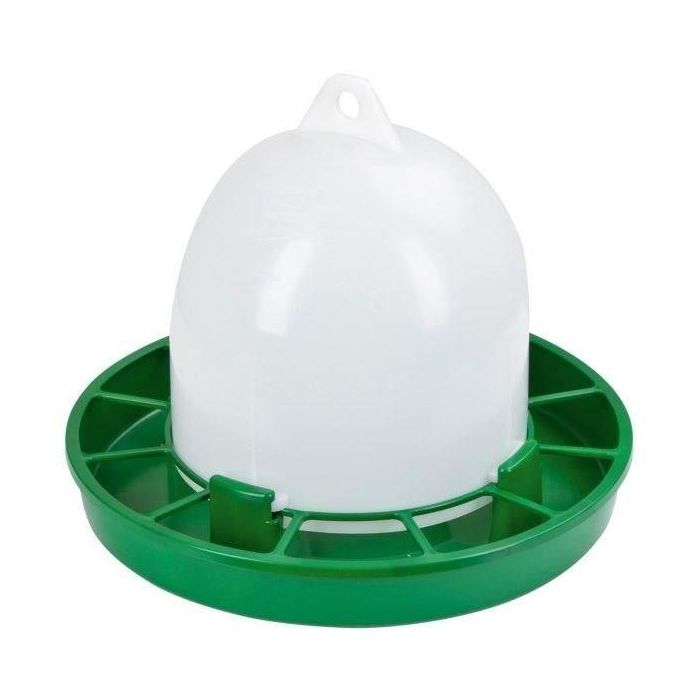 Comedero para pollos de plástico - KERBL - 24 cm - Ø30 cm - 2,5 kg - Blanco / Verde Comedero para pollos de plástico - KERBL - 24 cm - Ø30 cm - 2,5 kg - Blanco / Verde