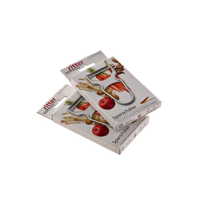 Ritter Pelador de Frutas y Verduras con Cuchillas de Acero Inoxidable Móviles, Ambidextro, Ideal para Uso Diario 1