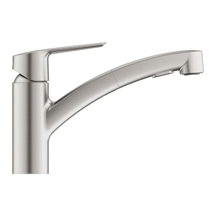 GROHE 30531DC1 - Grifo de Cocina Start Mezclador Monomando Fregadero Supersteel con Ducha Extraíble y Caño Giratorio 90° 2
