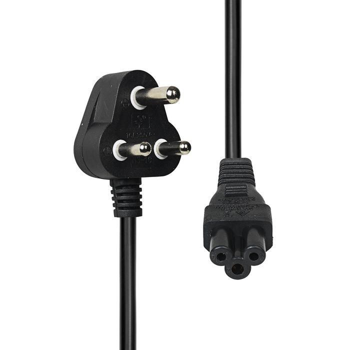 ProXtend Power Cord South Africa Angled to C5 2M Black 1 ProXtend Power Cord South Africa Angled to C5 2M Black 1