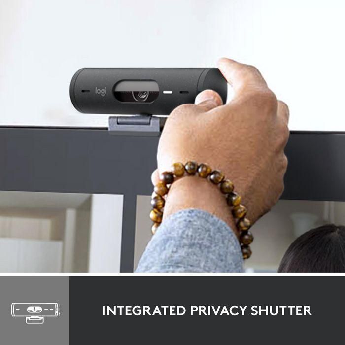 Logitech Brio 500 Webcam Full HD 1080p Grafito con Tapa de Privacidad Integrada y Rightlight 4 12