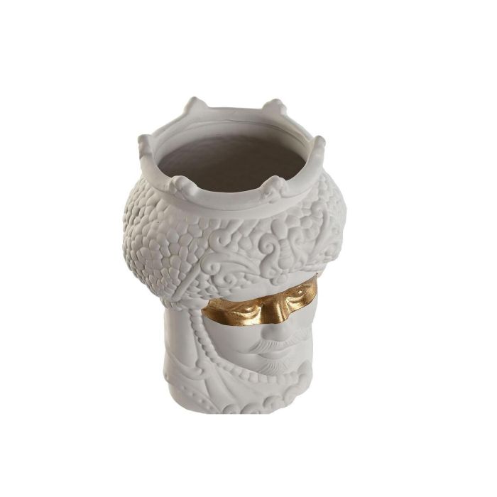 Macetero Mediterraneo DKD Home Decor Blanco Dorado 15 x 26.5 x 15 cm (2 Unidades) 1 Macetero Mediterraneo DKD Home Decor Blanco Dorado 15 x 26.5 x 15 cm (2 Unidades) 1