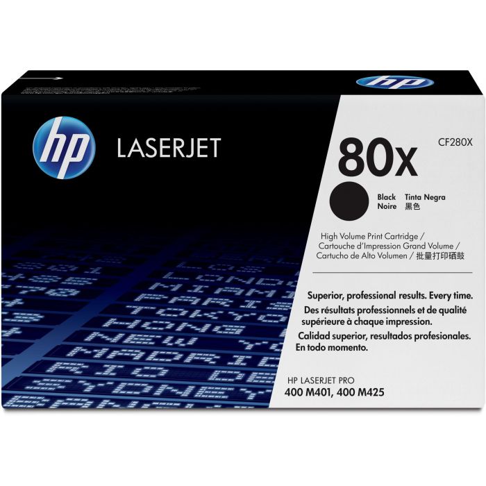 HP Tóner original 80X CF280X LaserJet de alta capacidad negro, 6900 páginas