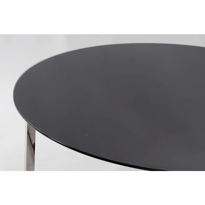 Mesa de Centro DKD Home Decor Negro Plateado Cristal Acero Plástico 100 x 100 x 45 cm 1