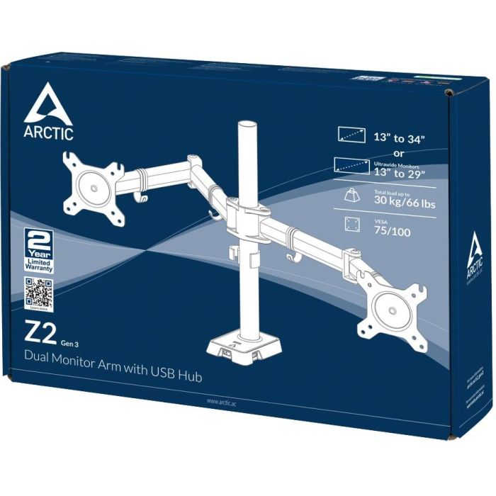 Tischhalterung für 2 Monitore bis 86cm 34" 15KG ARCTIC Z2 (Gen3) 2 Tischhalterung für 2 Monitore bis 86cm 34" 15KG ARCTIC Z2 (Gen3) 2