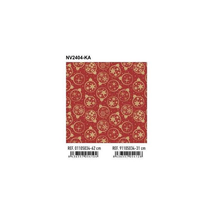 Papel De Regalo Bobina Basika 62 Cm X 80 M (4 Kg Aprox.) Navidad (Nv2404-Ka 62 Cm)