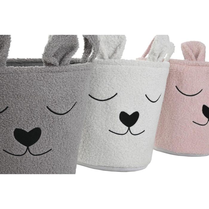 Cesta Home ESPRIT Marrón Beige Rosa (3 Unidades) 3