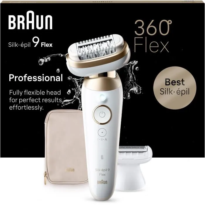 Braun Silk-épil 9 Flex Depiladora Eléctrica 9-041 3D Depilación Fácil Blanco / Dorado 1