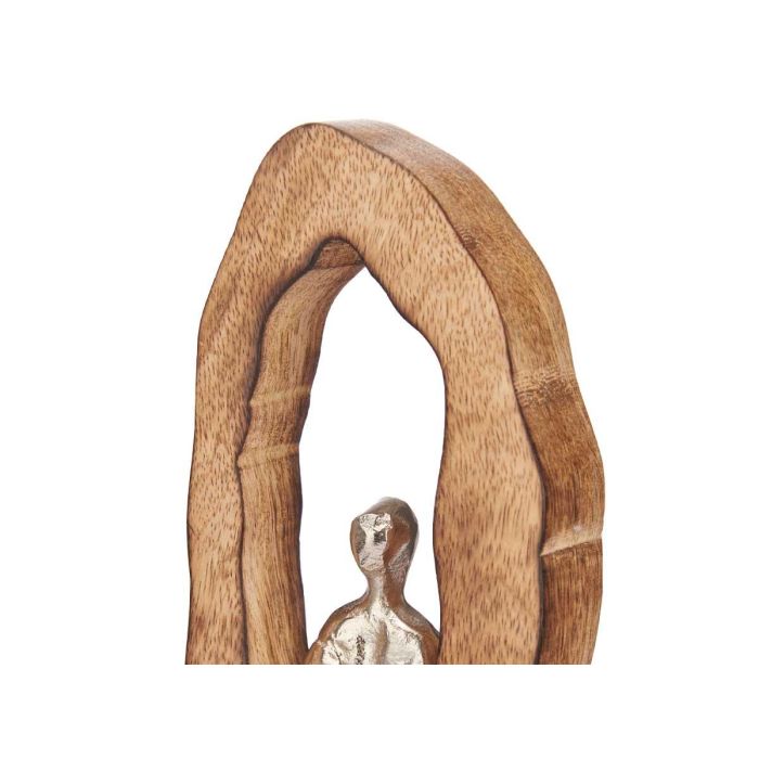 Figura Decorativa Sentada Plata con Soporte de Madera - Giftdecor 10x41.5x7.5 cm (6 Unidades) 2 Figura Decorativa Sentada Plata con Soporte de Madera - Giftdecor 10x41.5x7.5 cm (6 Unidades) 2