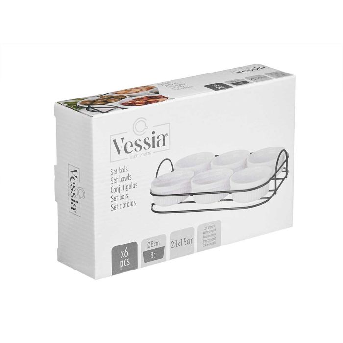Set 6 Pzs Aperitivo Con Soporte Porcelana Vessia 23X16CM (12 Unidades) 2 Set 6 Pzs Aperitivo Con Soporte Porcelana Vessia 23X16CM (12 Unidades) 2