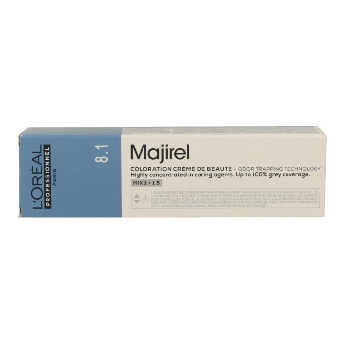 L'Oréal Majirel 8.1 60Ml - Tinte Permanente Profesional Ash, Cobertura Total de Canas, Acabado Frío y Sofisticado