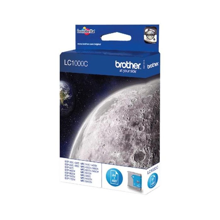 Brother LC-1000C - Tinta Cyan, hasta 400 páginas según ISO 24711 1