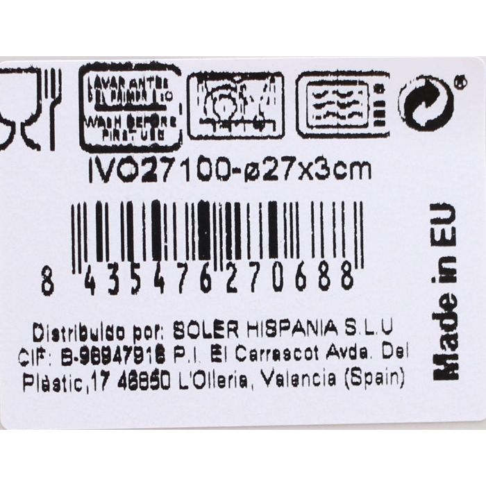 La Mediterranea Fuente Redonda Ivory Nordic Bril Ø27 cm (6 Unidades)