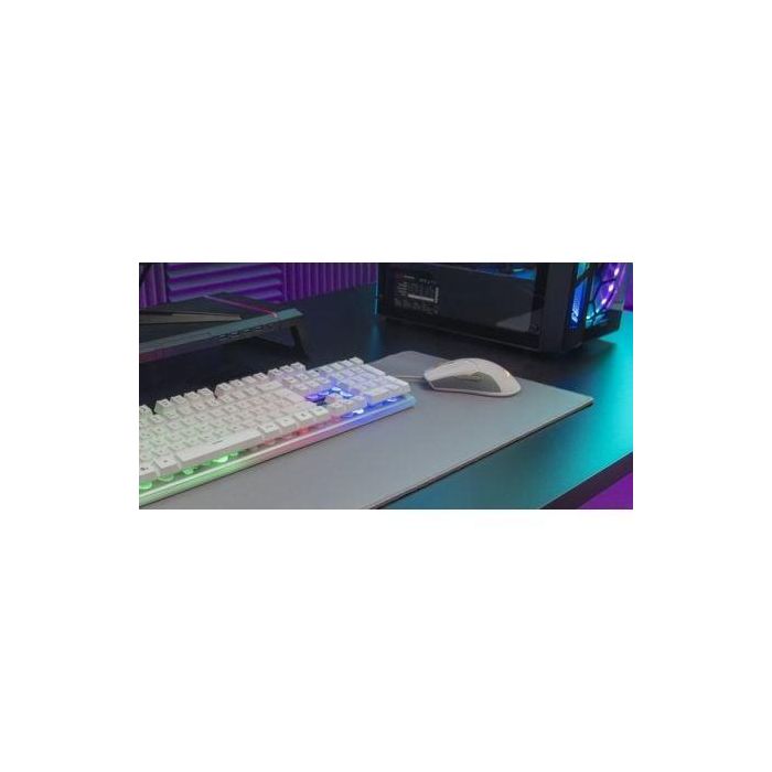 Mars Gaming Kit Teclado + Ratón MCPXWES RGB Blanco - Teclado Híbrido H-MECH, Ratón 10K DPI, Alfombrilla XXL 4