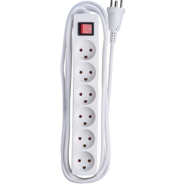 MicroConnect 6-way Danish Socket Power Strip 3m White MicroConnect 6-way Danish Socket Power Strip 3m White