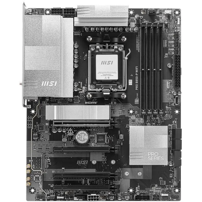 MSI Placa Base PRO B850-P WiFi, 911-7E56-008, AMD AM5 B850, 4 DDR5 256GB, Wi-Fi 7, ATX 1